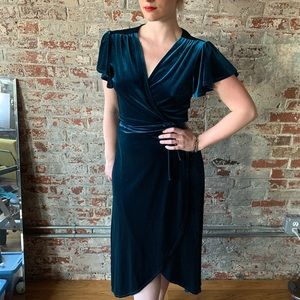 BHLDN Thrive Velvet Wrap Dress